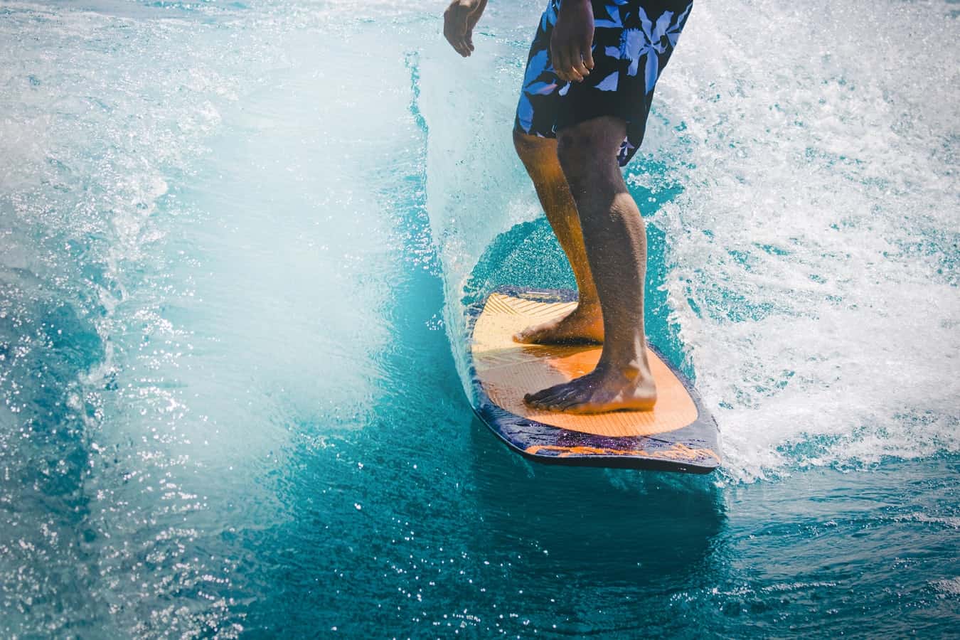 standing up while surfing